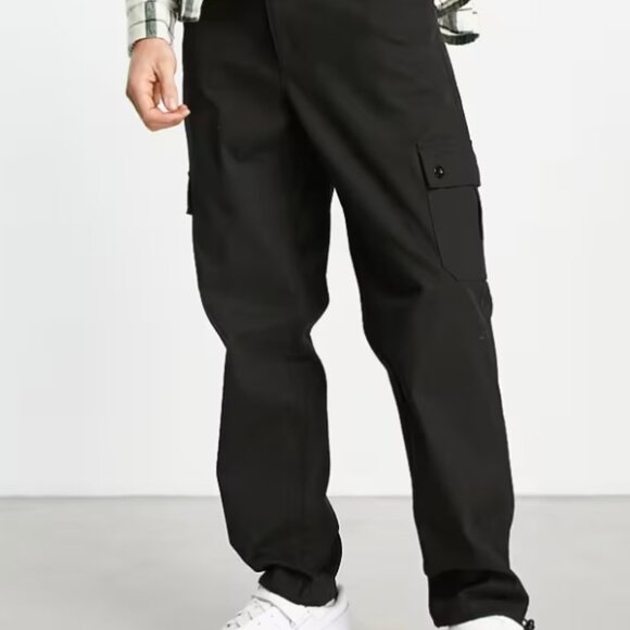 ASOS Design Men's Cargo Pants Black 32x32 - Picture 1 of 7